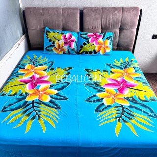 Hot Sale New Design Rayon Bedsheet Hand Painted Floral Design by Balinese Artisans